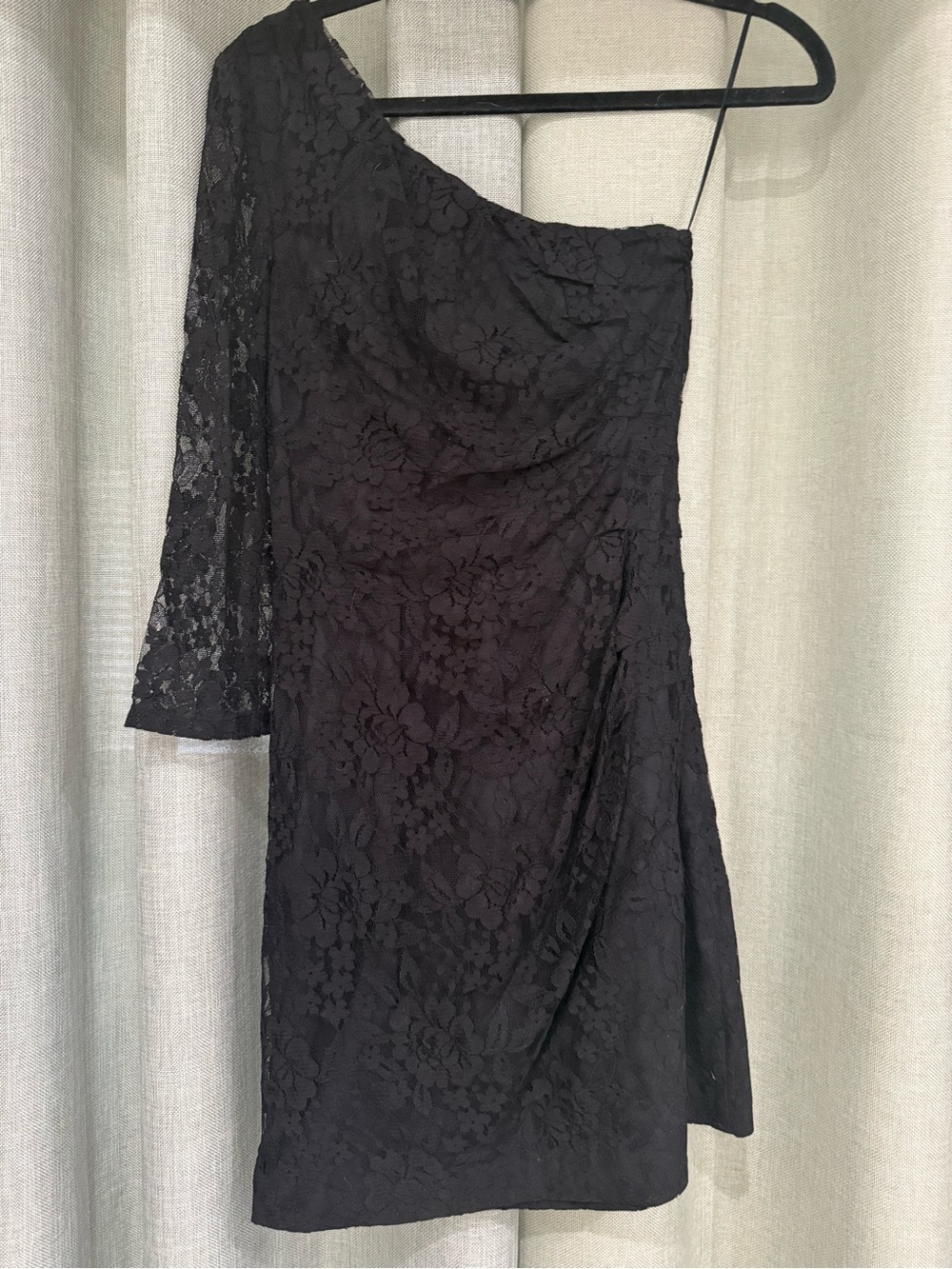 Express One-Shoulder Black Lace Dress